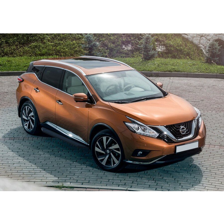 Пороги алюм. Premium-Black Nissan Murano III 2016- от официального дистрибьютора, RIVAL, артикул A180ALB41083
