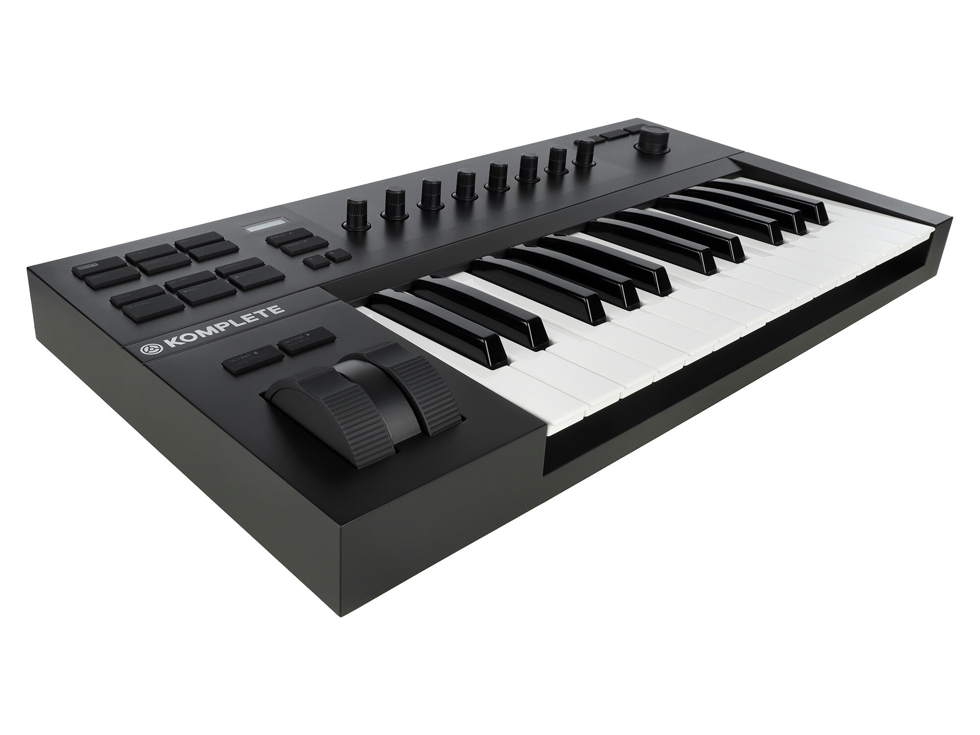 MIDI клавиатура [25230] Native Instruments [KOMPLETE KONTROL A25] 25 клавиш, полувзвешенная, 8 ручек управления, колеса высоты тона и модуляции, 4-позиционный энкодер, OLED-дисплей, TRS-вход для педали, USB-порт