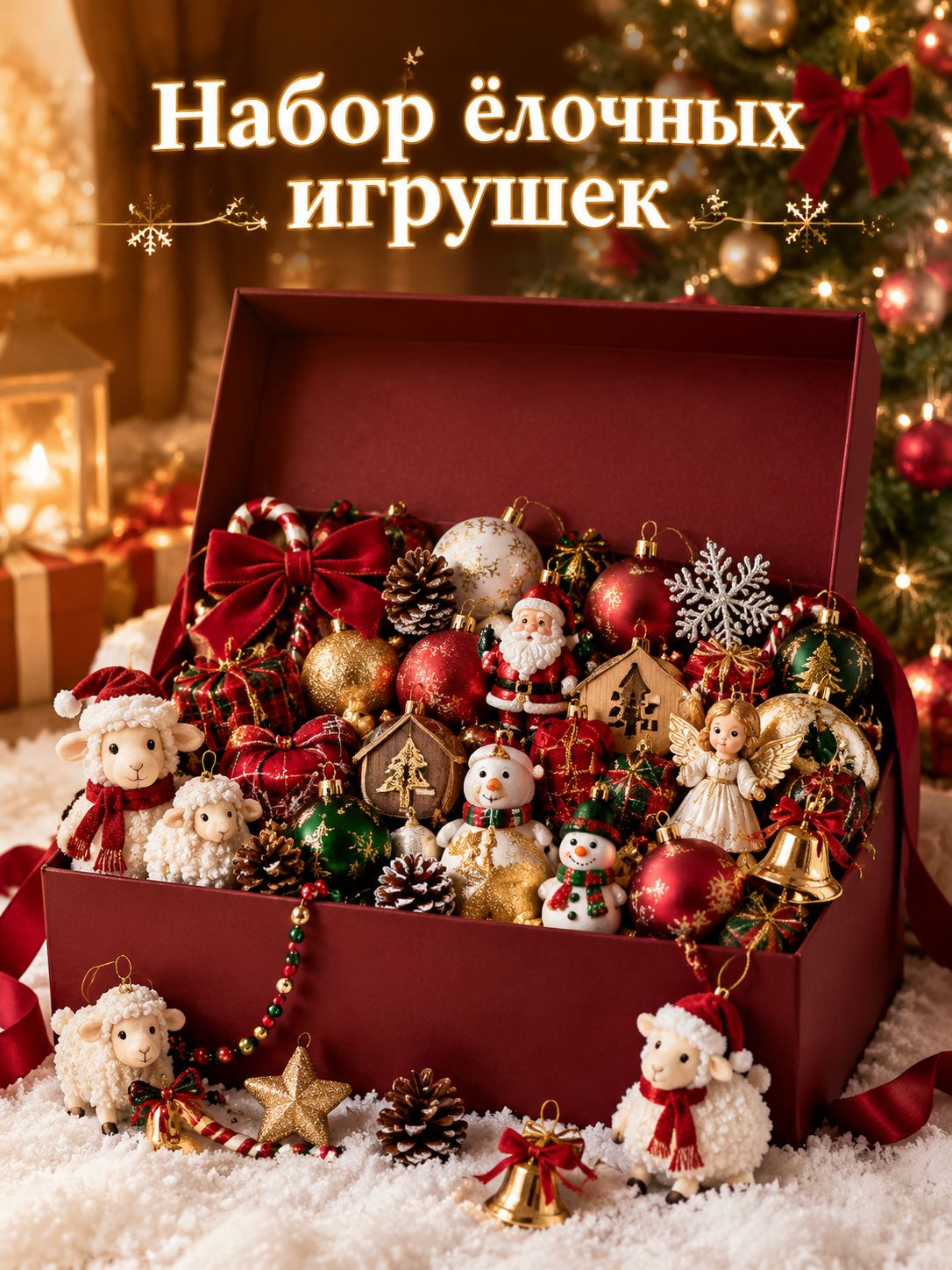 Елочные украшения разноцветный