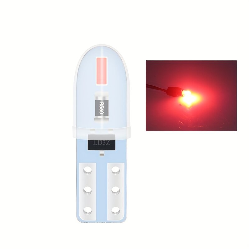 Светодиодные лампы T5 W3W 2SMD 3014 для декоративной подсветки панели приборов и салона мотоцикла, 8 шт, красный, 12 В