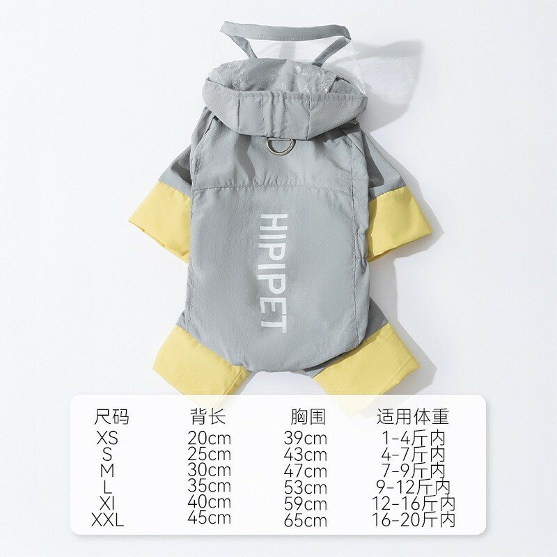 Базовый водонепроницаемый дождевик для собак, полноцветный, 4 лапы, полный охват, одежда для мелких и средних пород,