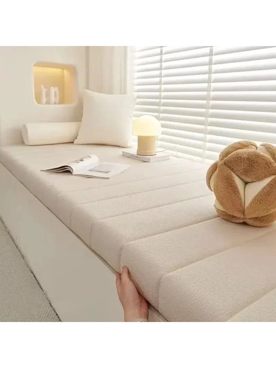 Подушка на стул 40x140 см, цвет хаки, наполнитель Пена Balance Foam, толщина 4