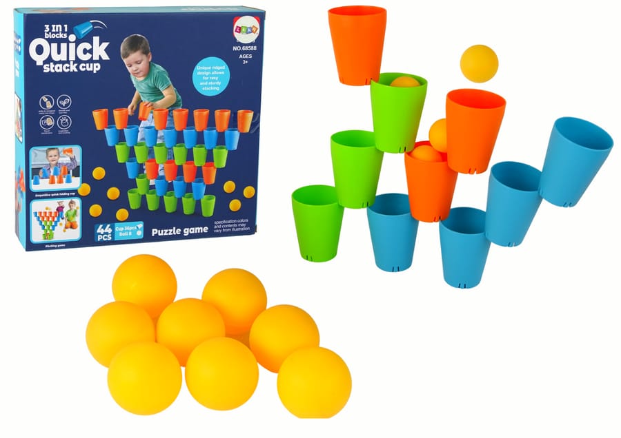 Головоломка Lean Toys "Стаканчики", 44 элемента