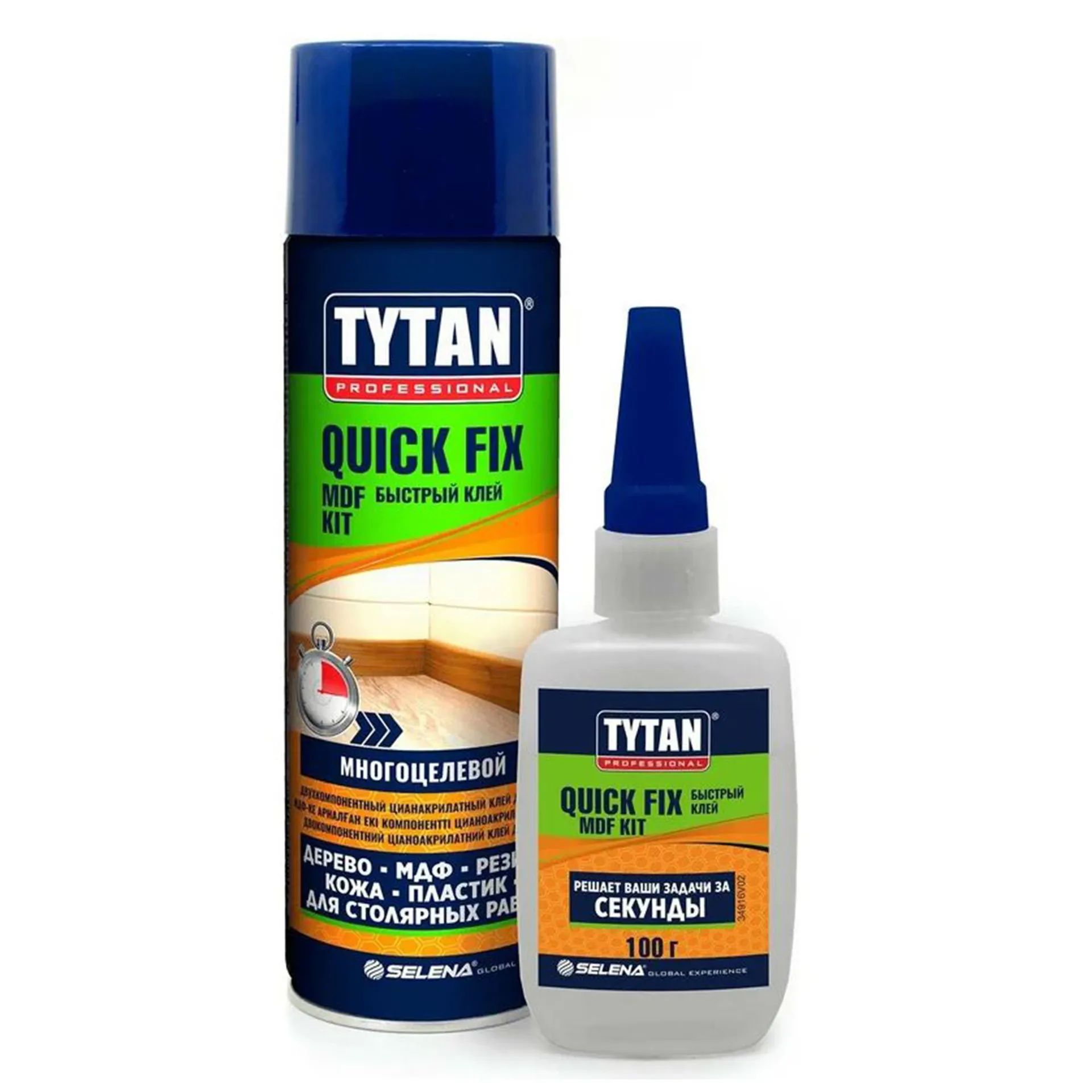 Клей цианакрилатный двухкомпонентный для МДФ Tytan Professional QUICK FIX 400 мл / 100 г
