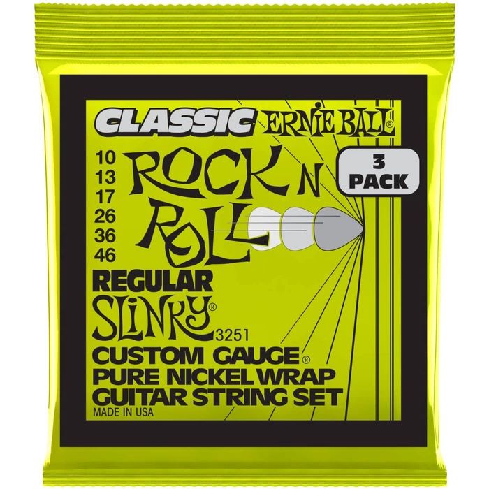 Ernie Ball 3251 3 комплекта струн для 6-струнной электрогитары 10-46