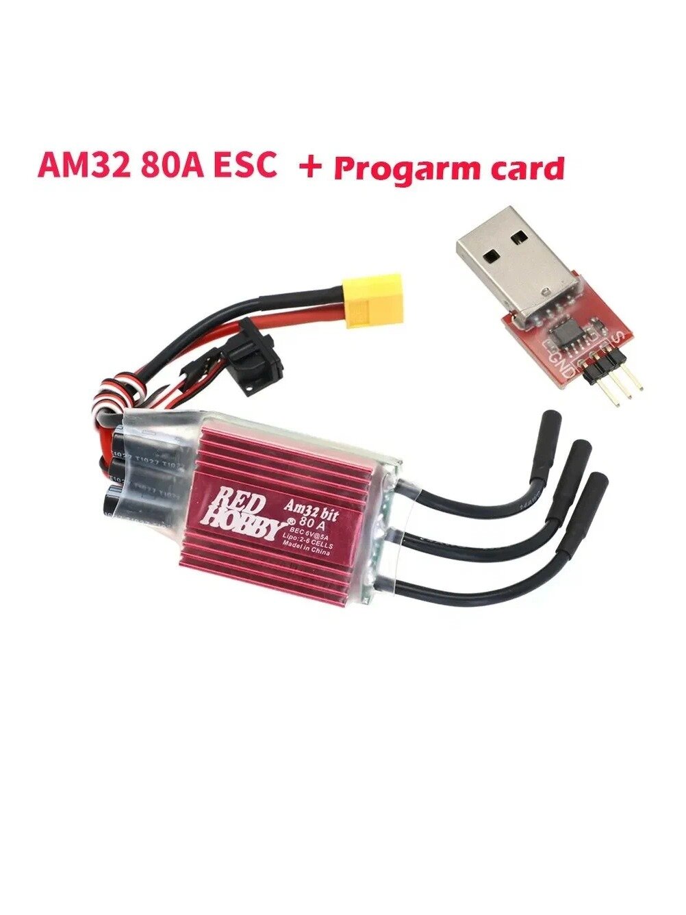 RedHobby AM32 80A+Карта программы программирование бесщеткового ESC 2-6S для 1/10 1/8 RC гусеничного автомобиля осного TRX SCX10 TRX4