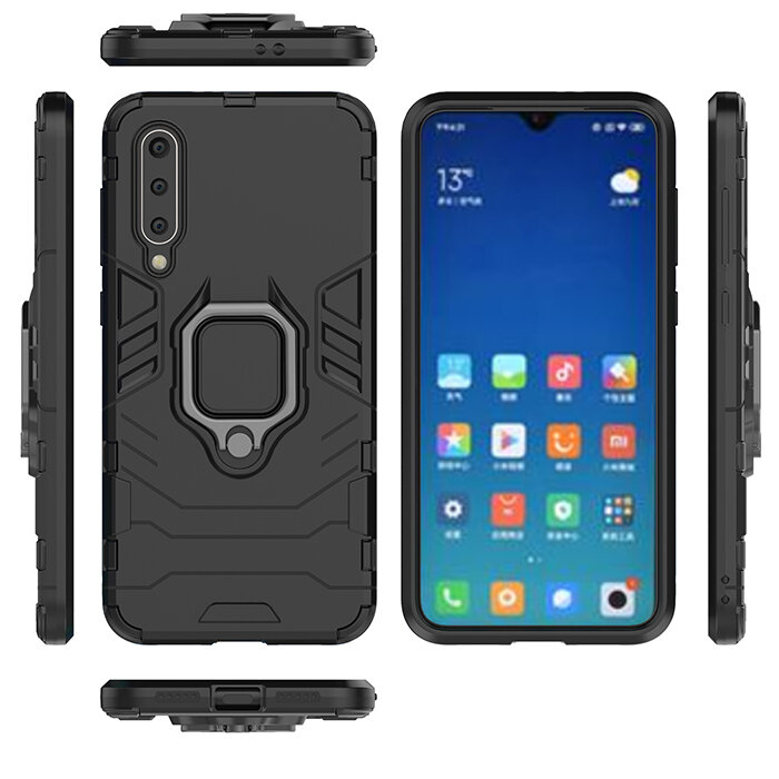 Противоударный чехол с кольцом Panther Case для Xiaomi Mi 9 SE черный