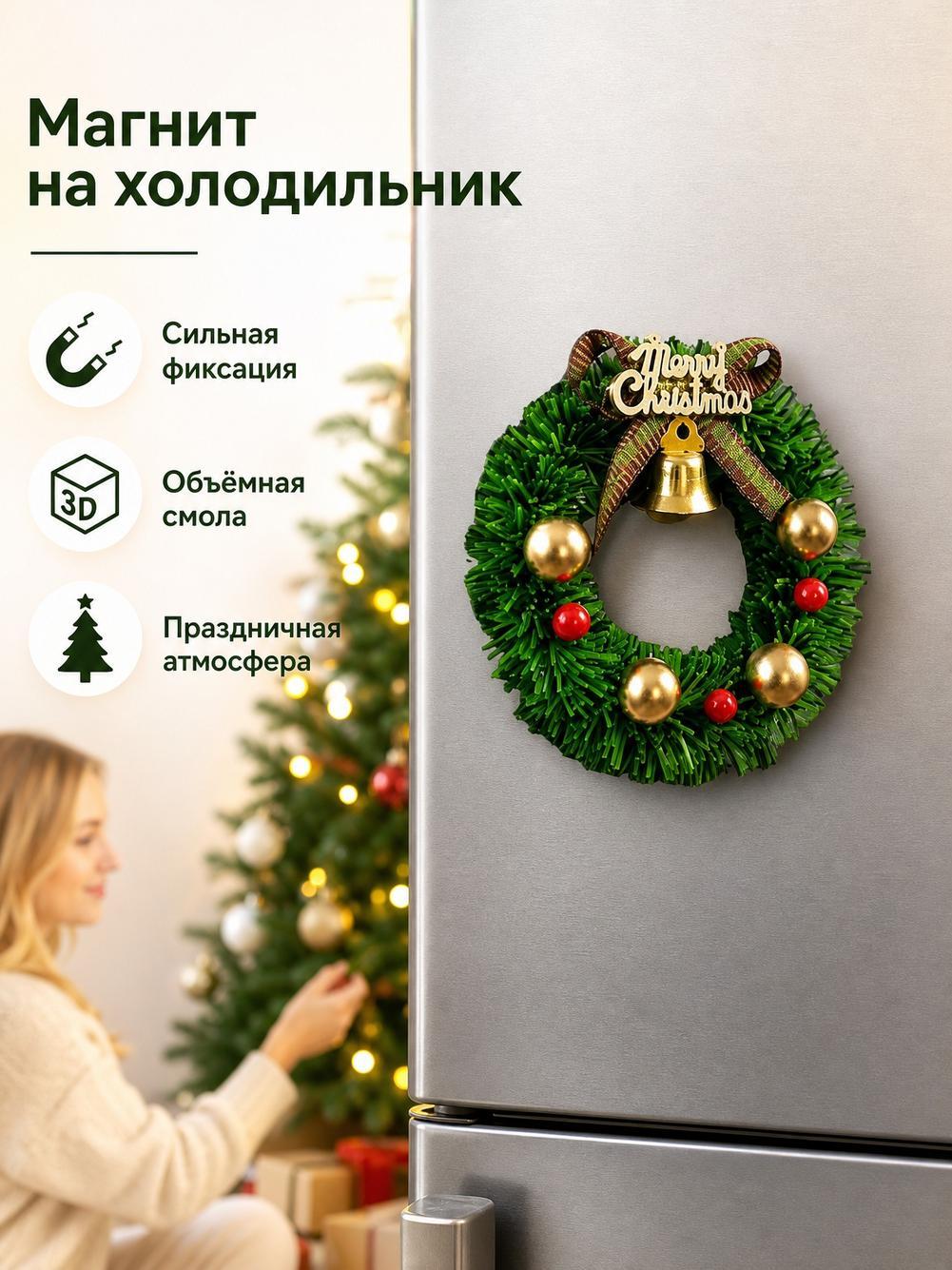 Рождественские магниты на холодильник