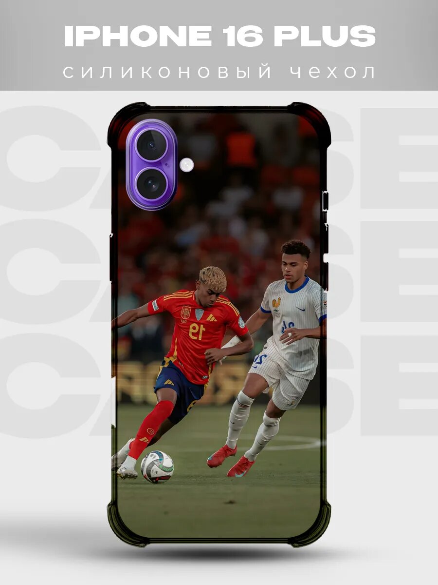 Чехол на iPhone 16 Plus футбол спорт мяч поле