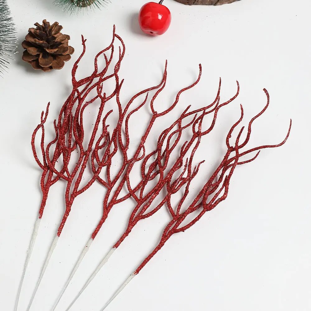 Рождественские украшения из ротанга MENGHAO Красный, 5Pcs, Красный, Red