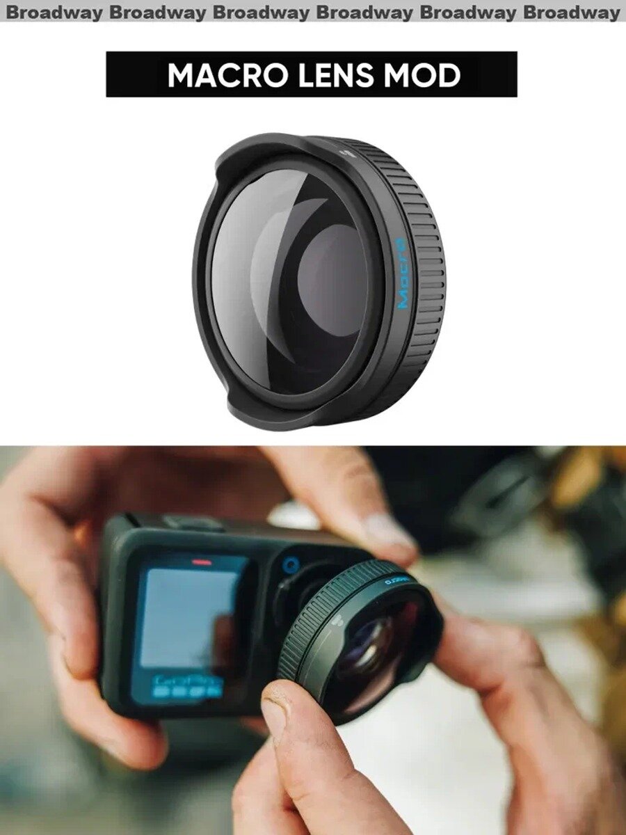 GoPro Macro Lens Mod для HERO13 Black - Макрообъектив с ручной фокусировкой и водонепроницаемым покрытием