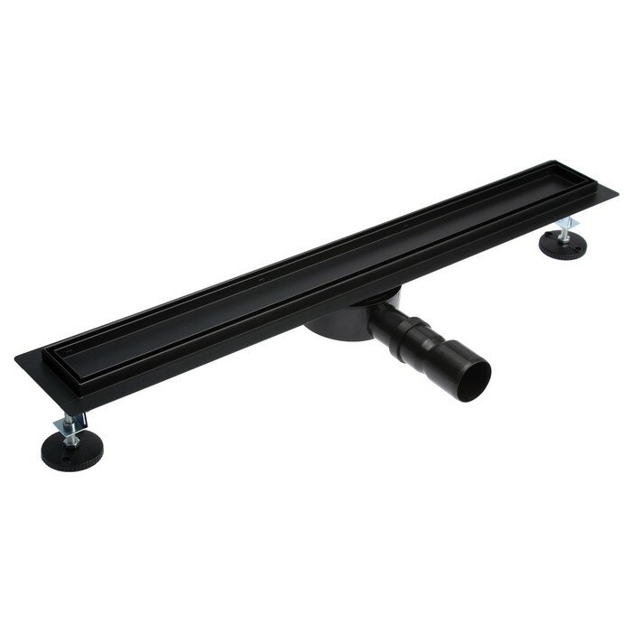 фото Трап TIM BAD557002BK, 70 х 700 мм, под плитку, сифон с углом поворота 360°, черный-матовый 9629455