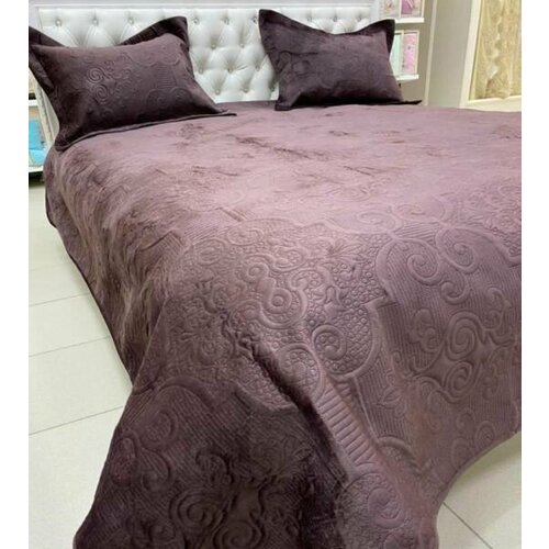 Покрывало Veneciya Miss Mari Base велюр (шоколад), 160х240