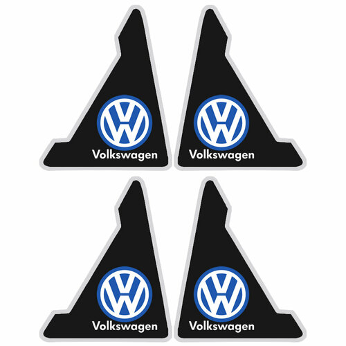 Защитные уголки на дверь автомобиля с логотипом Volkswagen силиконовые черные, комплект 4 шт.
