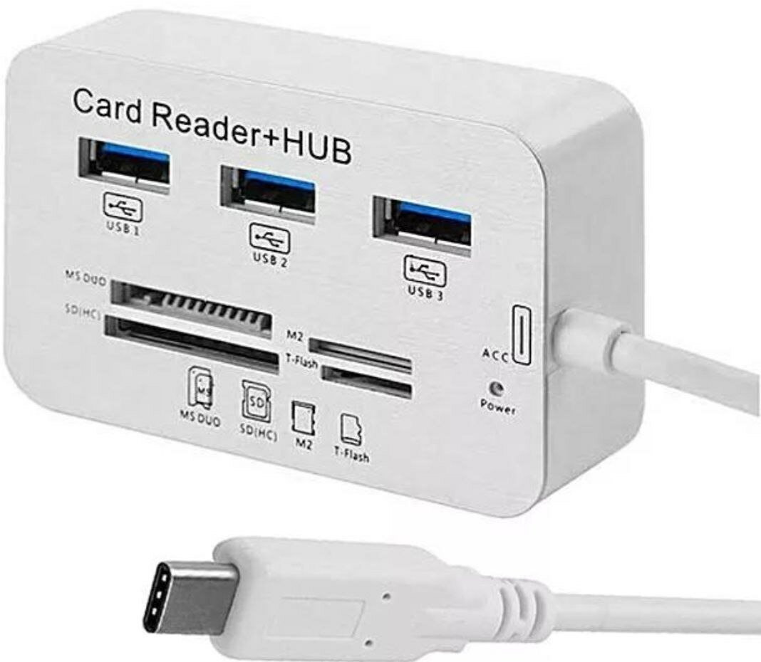 USB хаб-картридер HUB USB - Type-C 3.0/3.1 3xUSB MS DUO SD (HC) M2 T-Flash Дисконт 63