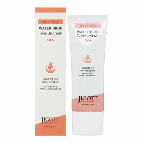 JIGOTT Daily Real Cica Water Drop Tone Up Cream Увлажняющий и выравнивающий тон крем для лица с экст