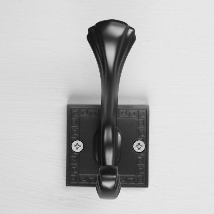 Крючок мебельный KMC008BL CAPPIO, двухрожковый, цвет черный - фотография № 4