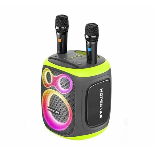 Портативная Bluetooth Колонка Hopestar Party 130, с двумя беспроводными микрофонами, мощность 120Вт/портативная акустика /блютуз колонка (Серый)