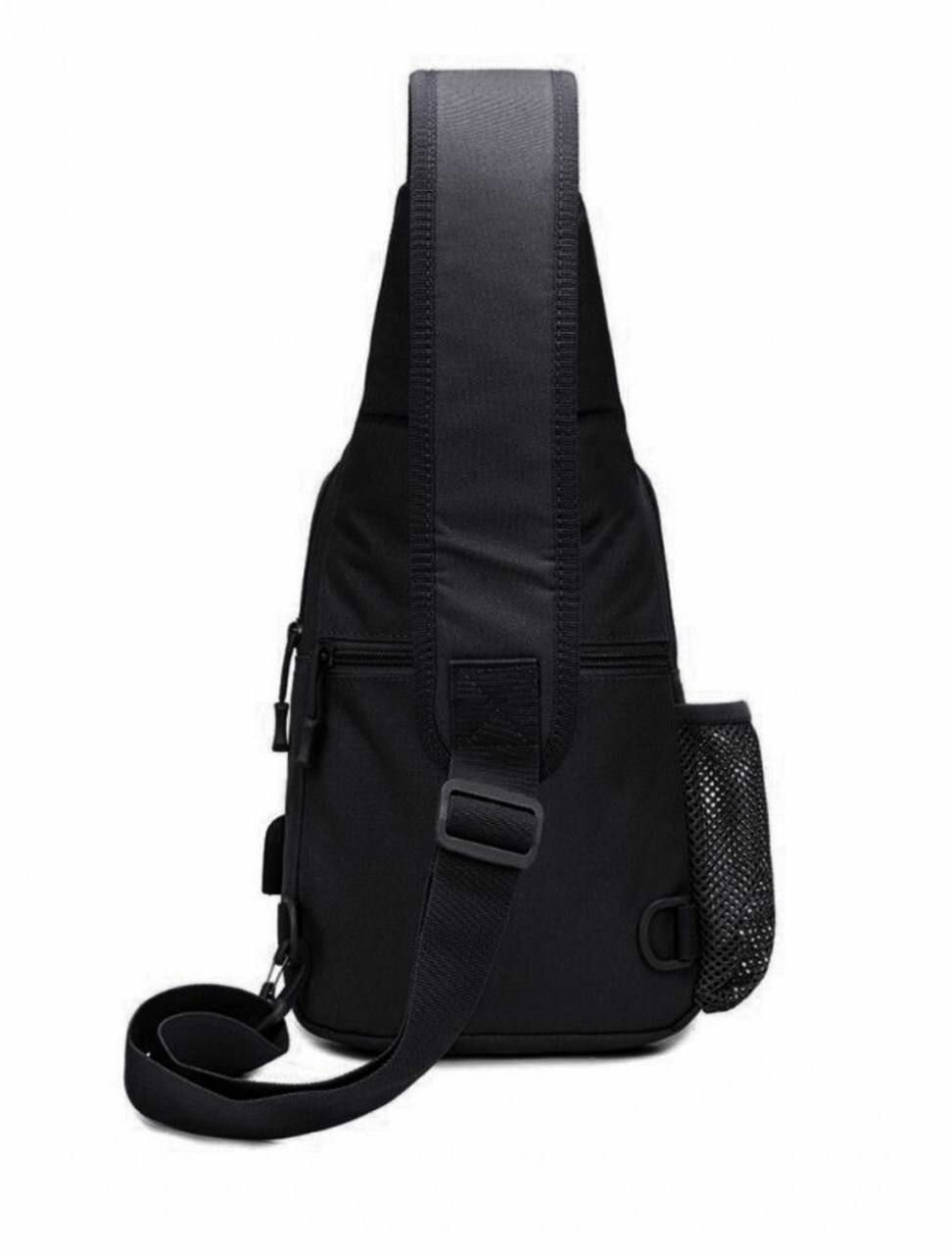 Тактическая сумка рюкзак с USB чёрный — фото 1