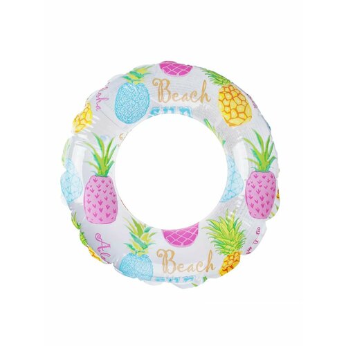 Круг надувной прозрачный 51см ананасы