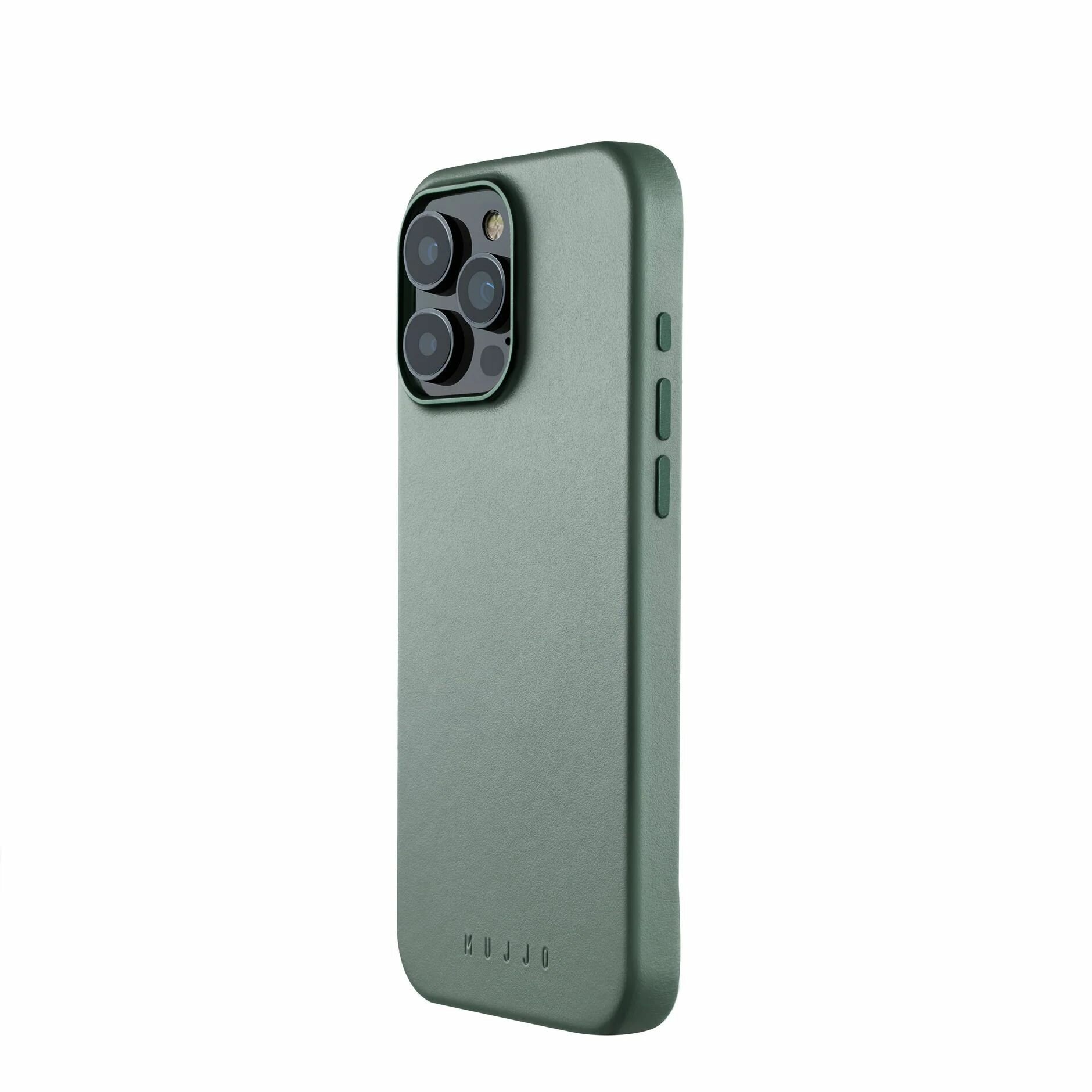 Чехол накладка кожаная Mujjo Full Leather Case MagSafe для iPhone 16 Pro Max Green Smoke