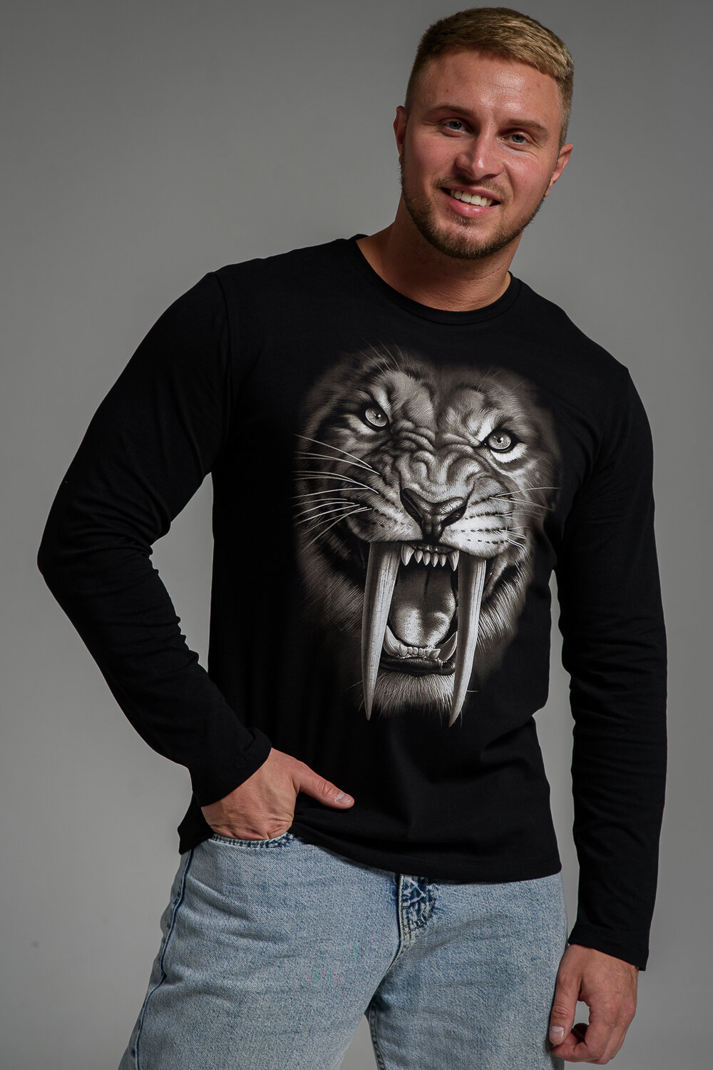 Лонгслив Натали Суслова, размер 54, , черный — фото 1