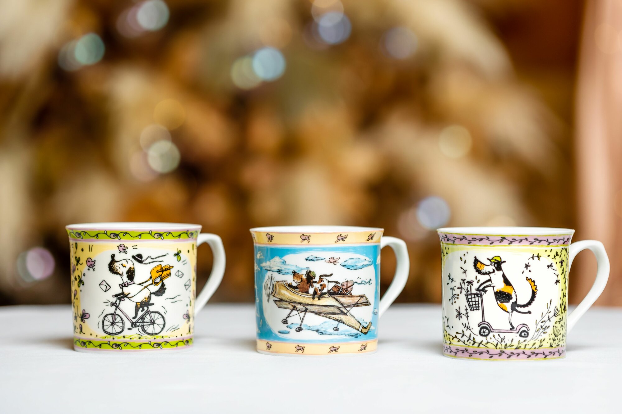 Набор детских кружек Федерация "Собака на самолёте в небе", фарфор, 250мл, 3шт