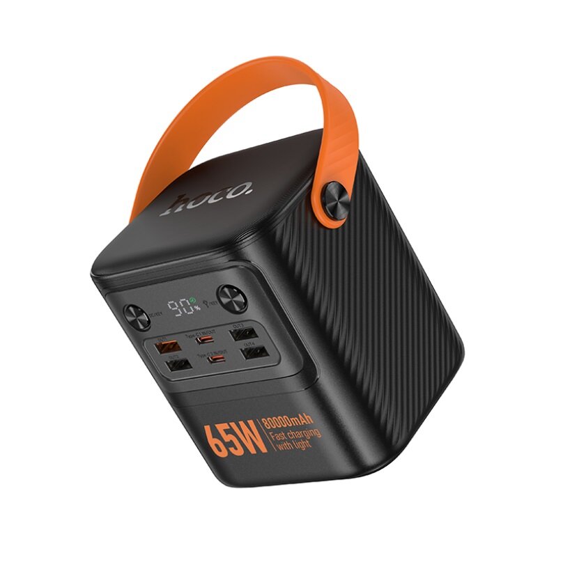Портативная зарядная станция Hoco J152 Pro Tough + Light Power, 80000 mAh, PD65W, 2C+4U, 2000 циклов зарядки, Черный — фото 1