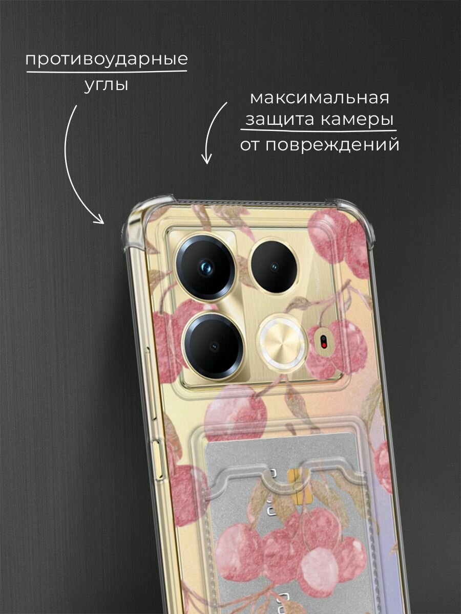 Чехол на Infinix Note 40 (Инфиникс Нот 40) с картой и принтом Сливы 2 — фото 1