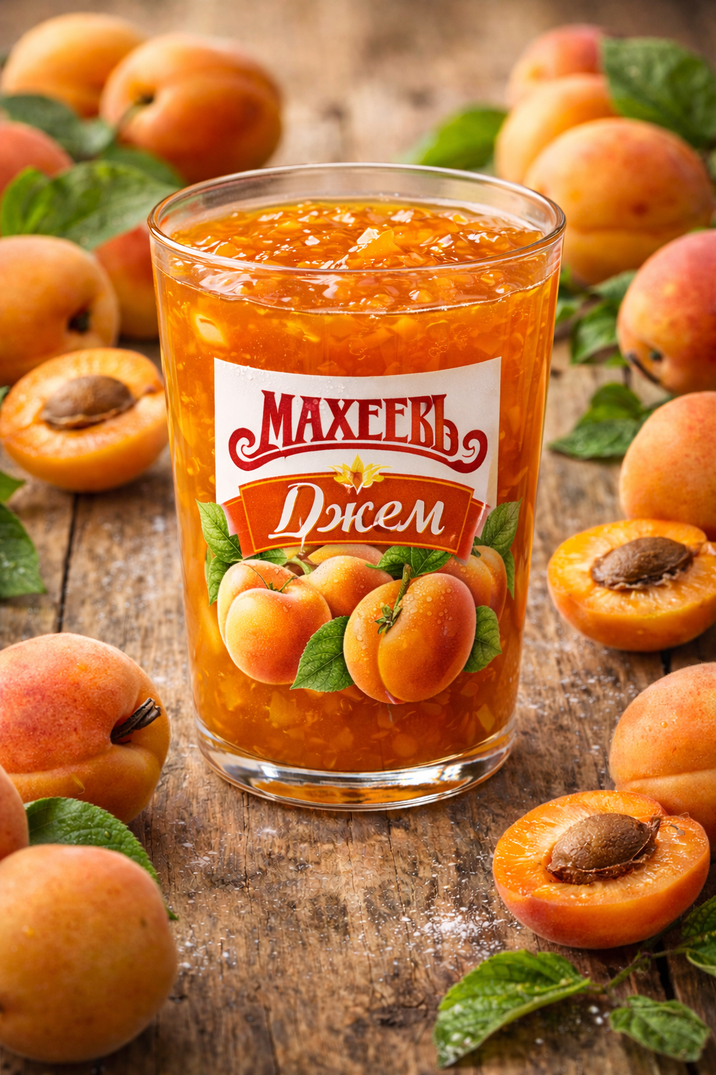 Джем Махеев "Абрикосовый", натуральный, сладкий, в стеклянной банке
