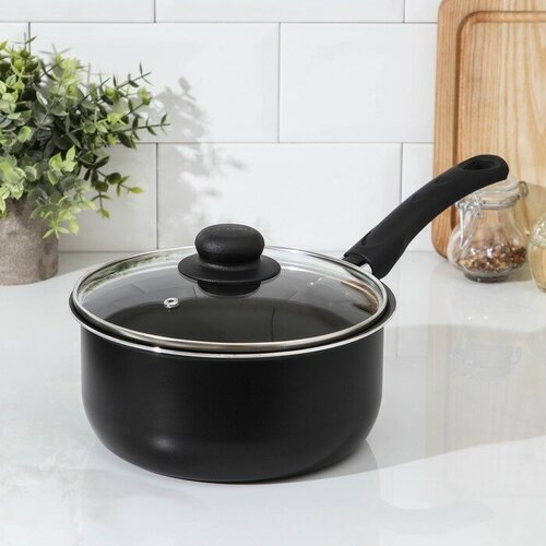 Ковш Consul 27 л стеклянная крышка пластиковая ручка антипригарное покрытие цвет чёрный 1702₽