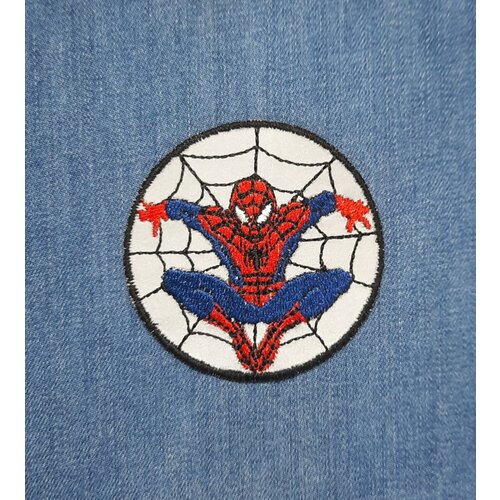Светоотражающая нашивка на одежду детская термоаппликация Человек Паук/Spider-Man, 6.2*6.2 см.