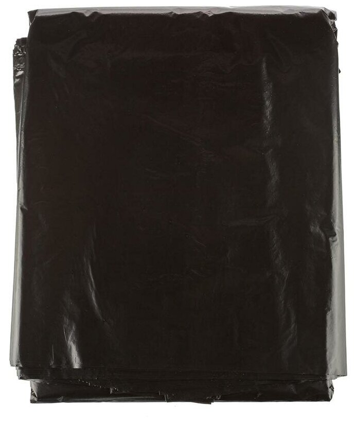 Мешки для мусора на 120 л черные (ПВД, 35 мкм, в упаковке 50 штук, 70х110 см) - фотография № 4