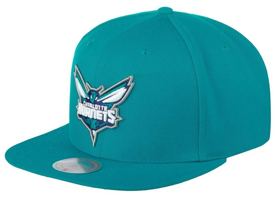 Бейсболка с прямым козырьком MITCHELL NESS HHSS3256-CHOYYPPPTEAL Charlotte Hornets NBA 