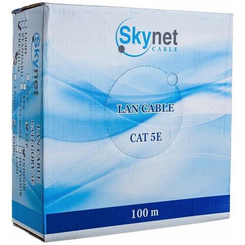 Сетевой кабель SkyNet Premium FTP cat.5e 100m Box Grey CSP-FTP-4-CU/100 сетевой кабель skynet premium ftp indoor 4x2x0 51 cat 5e 305m grey csp ftp 4 cu