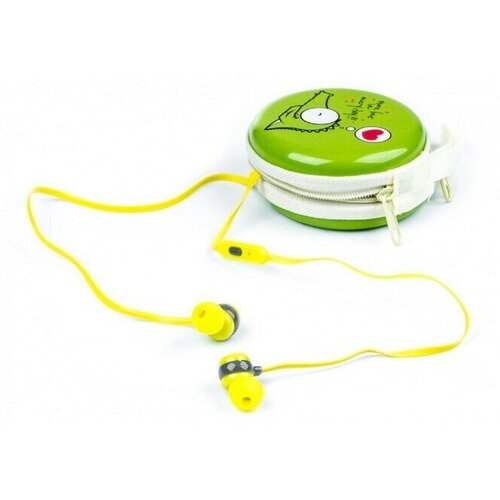 Наушники Harper KIDS HK-39 проводные вакуумные микрофон 35 мм 96 дБ кейс зеленые 807₽