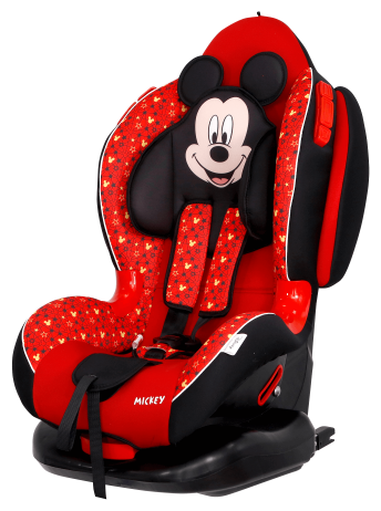AZARD KRES2662 Кресло детское автомобильное SIGER Disney Кокон Isofix Мики Маус звезды груп. 1-2 красный