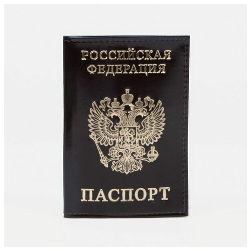 фото Обложка для паспорта сима-ленд, коричневый