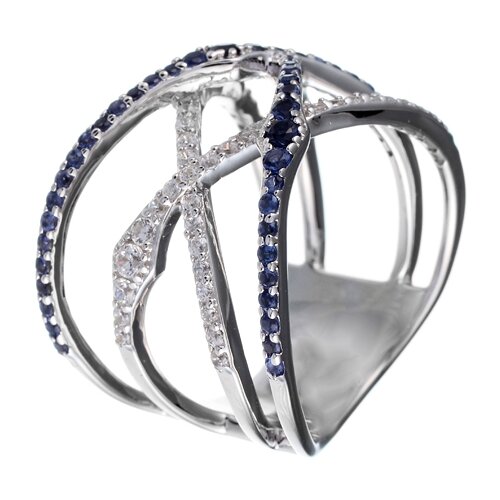 фото Element47 широкое ювелирное кольцо из серебра 925 пробы с кубическим цирконием yc0025_blwr_001_wg, размер 17.5