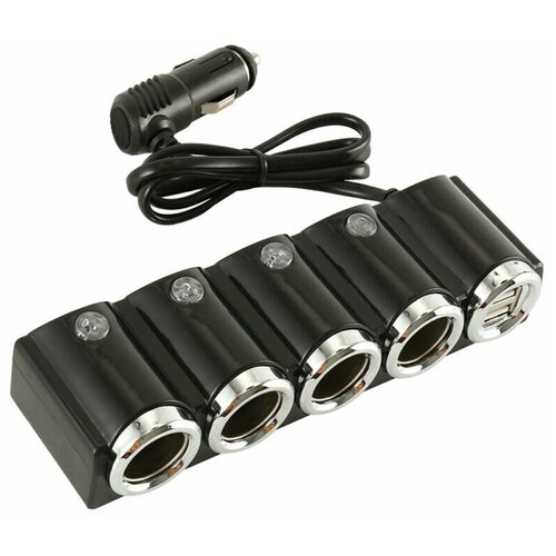 Разветвитель авто (4 гнезда+2*USB) OLESSON 1504