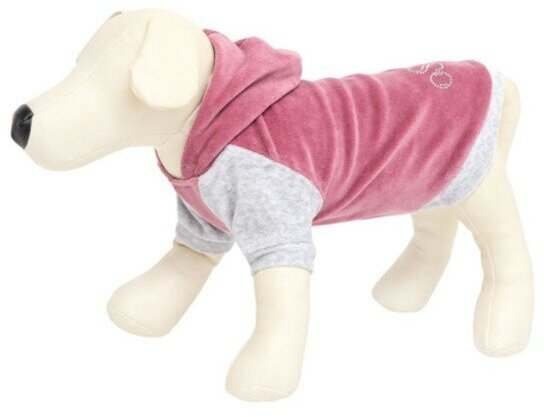 OSSO Fashion Толстовка с капюшоном для собак и кошек, р. 22 (розовый), длина изделия 18-19 см