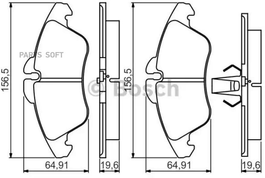 BOSCH 0986495245 0 986 495 245_колодки дисковые п. !\ MB Vito/Sprinter 208D/308D, VW LT 28-35 95