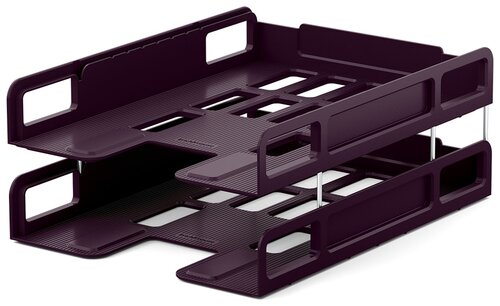Лоток горизонтальный для бумаги ErichKrause Techno Marsala (2 отд.) фиолетовый