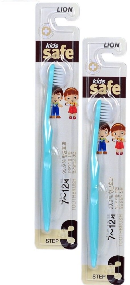 LION Kids Safe Toothbrush – Step 3 - Лион Детская зубная щётка с ионами серебра №3 (для детей от 7 до 12 лет), 1 шт -