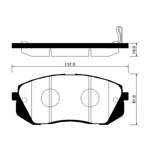 Дисковые тормозные колодки передние HONG SUNG BRAKE HP2015 для Chevrolet Epica, Hyundai ix35, Kia Carens, Kia Sportage (4 шт.)