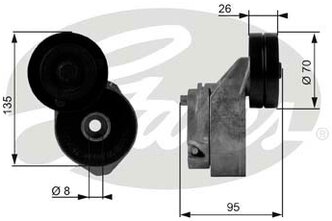 Натяжитель поликлинового ремня Gates T38430