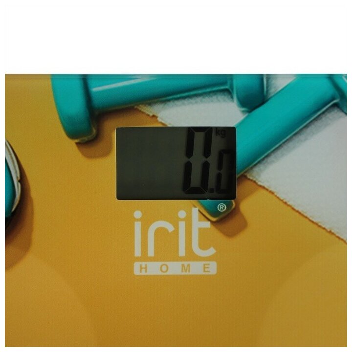 Весы напольные Irit IR-7268, электронные, до 180 кг, 2хААА (в комплекте), желтый с рисунком - фотография № 2
