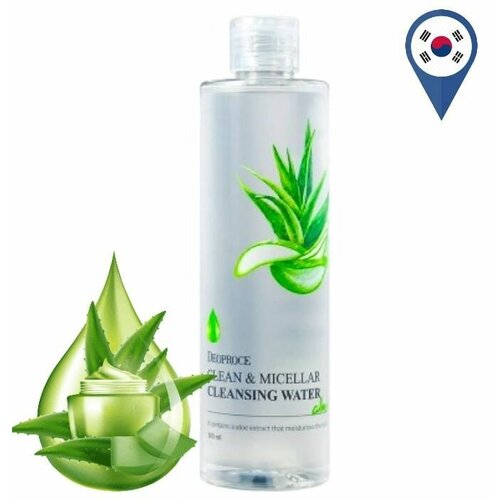 Deoproce, Мицеллярная вода для снятия макияжа с экстрактом алоэ вера, Clean & Micellar Cleansing Water Aloe 300 мл
