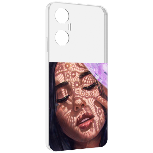 Чехол MyPads девушка-под-кружевами женский для Infinix Hot 20 5G задняя-панель-накладка-бампер