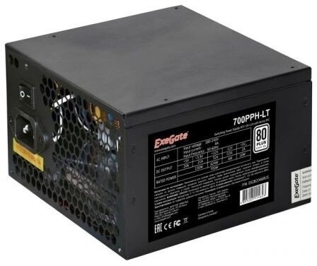 Блок питания ExeGate 700PPH-LT-S 80 PLUS 700W + кабель с защитой от выдергивания